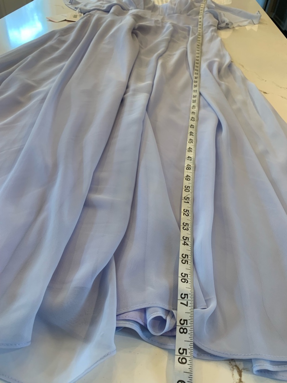 Light Blue Chiffon Gown Floor-Length Flutter Sleeve Woman’s Size 16W NEW (read) - Picture 4 of 13
